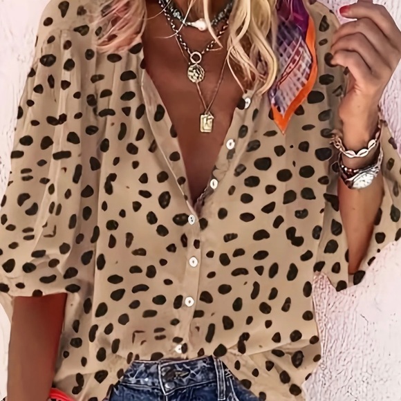Tops - Women’s Blouse Leopard Print